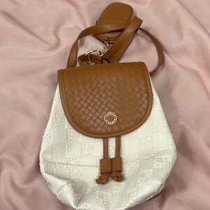 Steve Madden Tan and Cream Backpack with Textured Leather